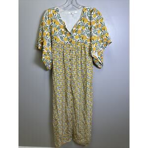 Emerson‎ Fry MARION BUTTON PATCHWORK MIDI DRESS S GROVES Cottagecore